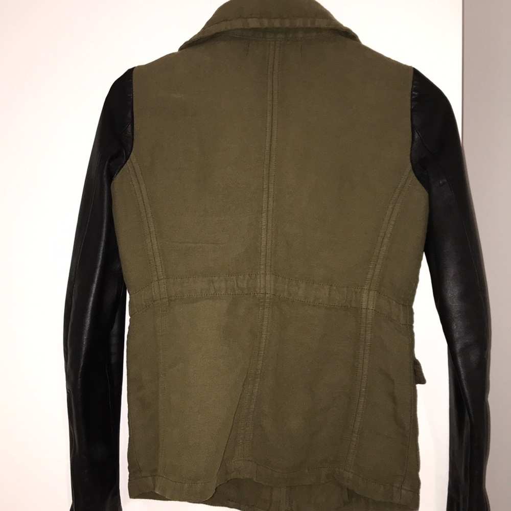 Military Lamb Sleeve leather jacket - XS - Zara - Picture 3 of 4